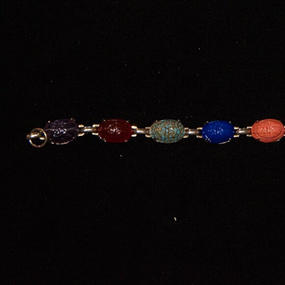 Vintage Coro Scarab Bracelet 7" - Picture 2 of 4